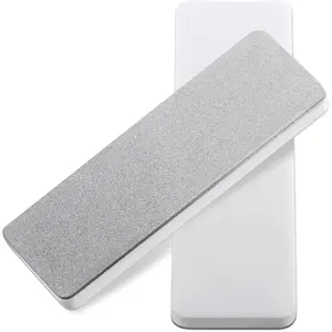 2 Pcs Mini Pocket Knife Sharpener Stone Double Sided Portable Sharpening Stone Whetstone Diamond Ceramic Sharpen Tools 400/1000 Grit for Knives Scissors Kitchen Outdoor Survival Gear