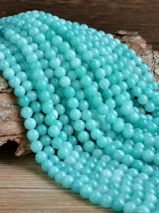 Natural Tianhe Stone Loose Beads - Crystal Beaded 4/6/8/10mm Light Blue Quartz Round Beads for Jewelry Making, DIY Bracelets Necklaces Phone Hanging Decorations