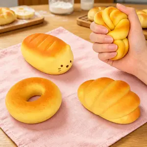 Slow Rising Bread Set - Stress Relief Fidget Toys, Including Donut, Croissant, Brioche, and Seal Bread