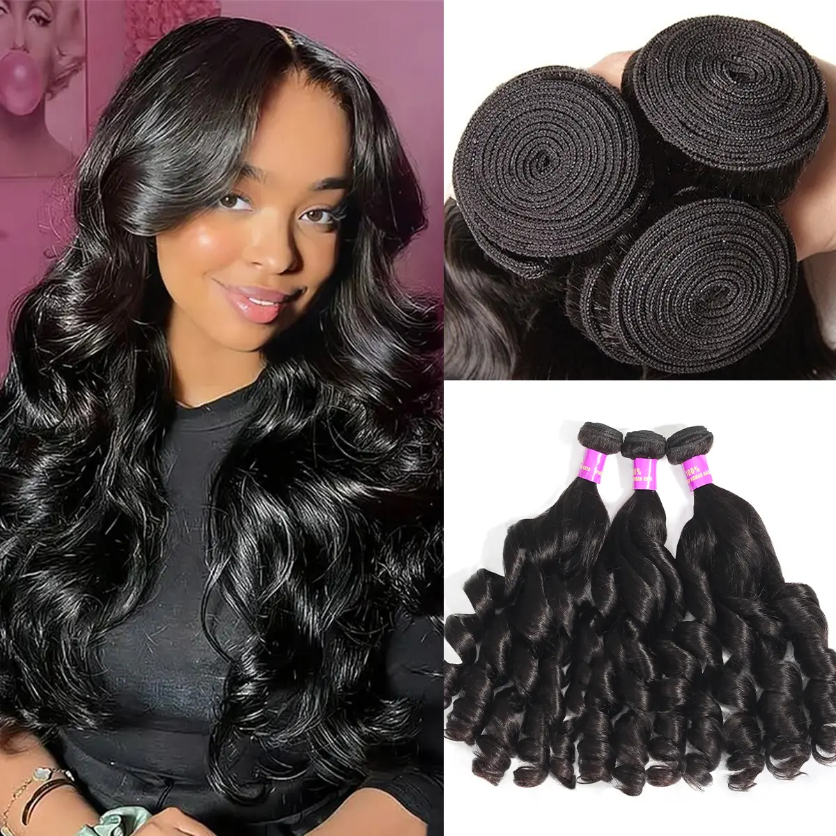Recool Hair Loose Body/Body Wave/Straight/ Deep Wave Bundles with 5x5 Closure 100% Brazilian Virgin Human Hair Sew in/Glue in #DealsForYouDays