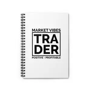 Stock MARKET TRADER Spiral Journal NOTEBOOK Gift For Investors – Front Cover Printed Market Vibes Positive Notebook