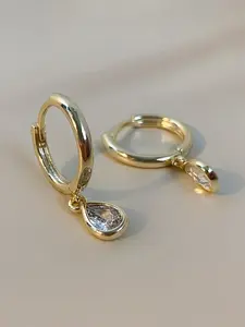 Fashionable Mini Teardrop Zircon Ear Drops, Elegant and Versatile Earrings for Women, Elegant Minimalist Earrings, Perfect for Daily Commute and Personal Style