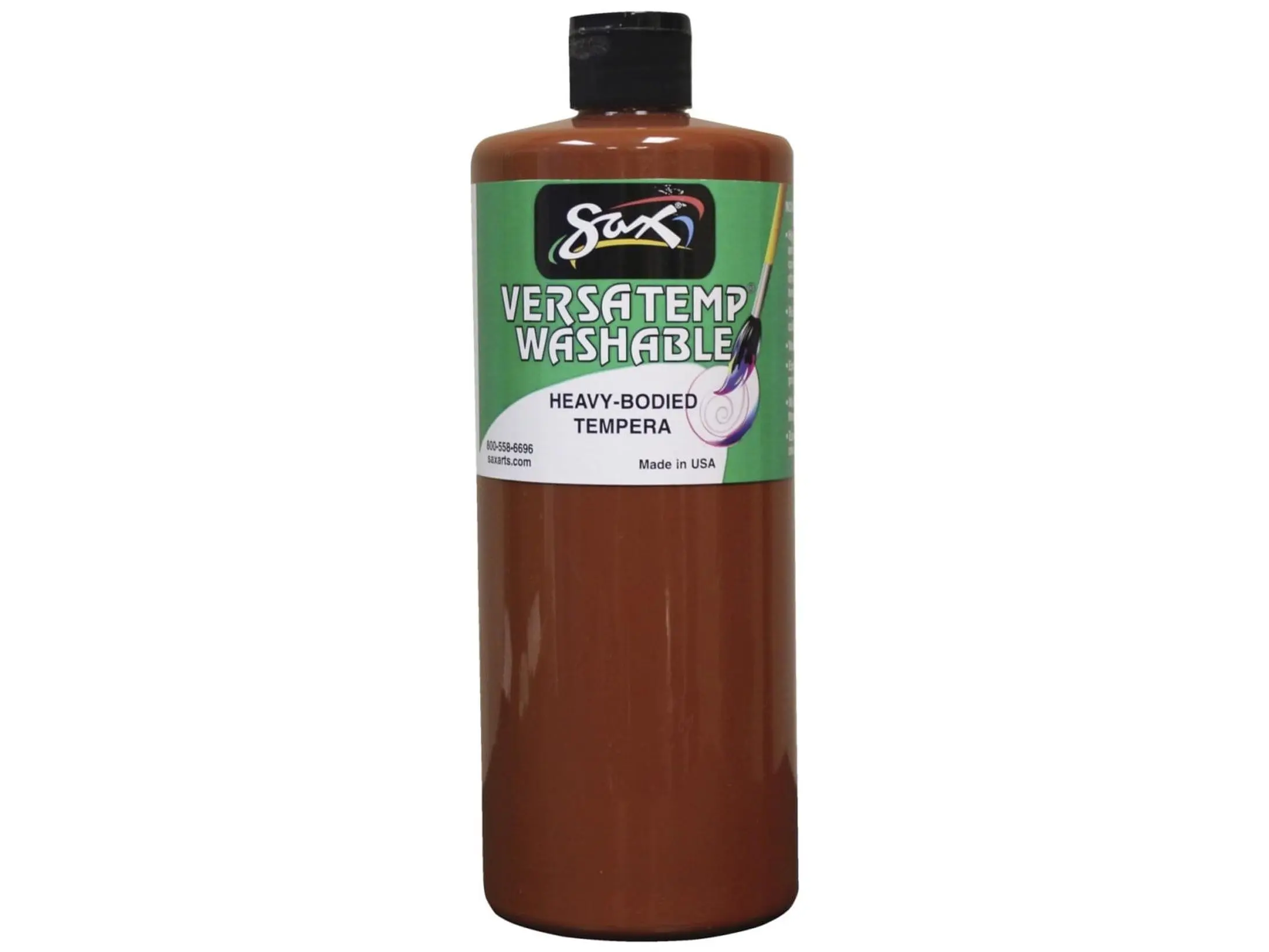 Chroma Acrylics 1592672 Sax Versatemp Washable Heavy Bodied Tempera Paint, Brown