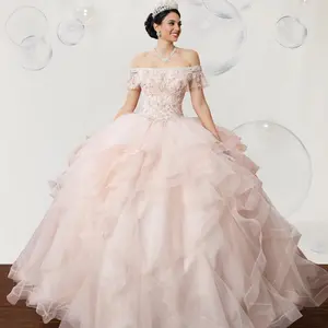 NO.17 Quinceanera Dress Blush Burgundy Fluffy Ball Gown  Dress