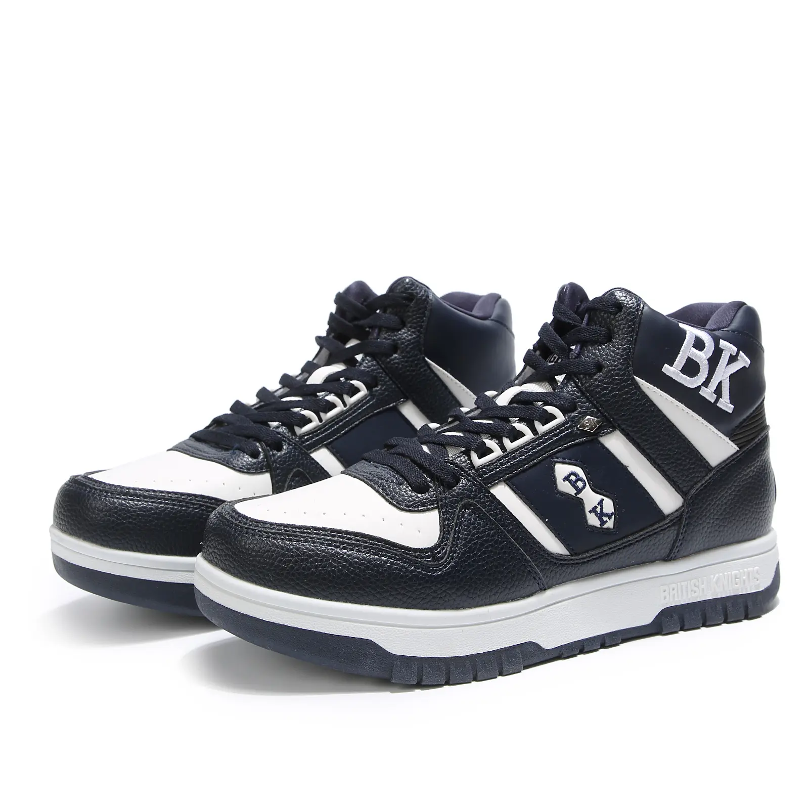 British Knights Men's High Top Casual Trainers - Black & White Classic Sneakers, No-Fuss Summer Casual Footwear for Sneakerheads, Back-to-School Stock-Up Option, High Top Shoes