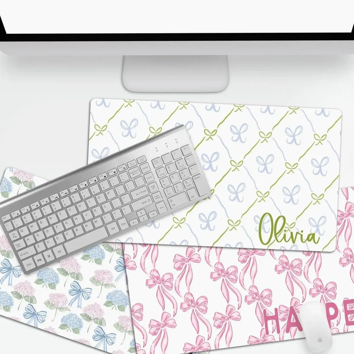 Custom Desk Pad Coquette Personalized Desk Grandmillennial Decor Teacher Gift Monogrammed Home Office Dorm Room Decor Gift Custom Office