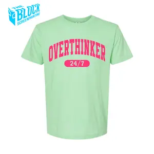 Overthinking 24/7 The Block Funny Soft Style Tee Shirt Crewneck Classic