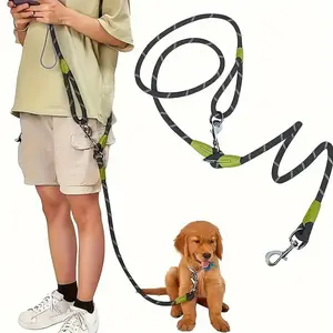 Multifunctional Dog Leash, Hands Free Leash, Flexi Leash, No Tangle Leash, 1 Count Adjustable Pet Leads for Small Medium Large Dogs, Pet Supplies for Outdoor Walking Running
