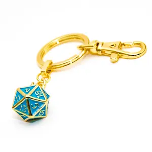 Golden Dungeons and Dragons 20 Side Die Keychain