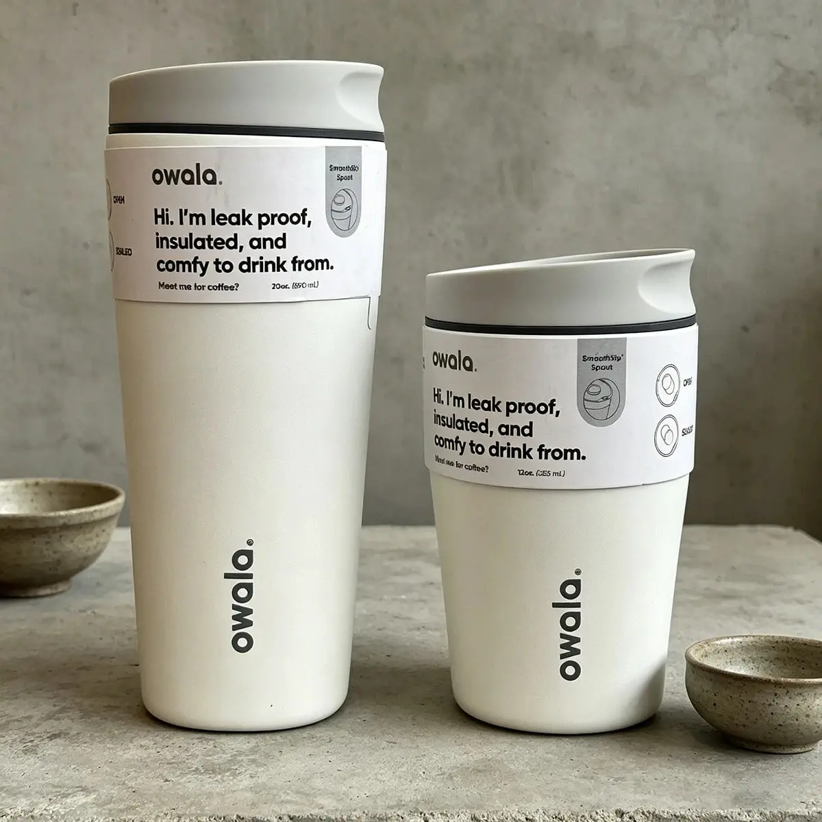 Owala SmoothSip Slider 12/20oz Limited UO Exclusive Cup Gift Travel Mug Steel