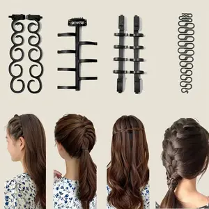 6-Piece Hair Braiding Set, Lazy Person & Child Friendly, Fishbone Wave Braider, Centipede Bun Maker, Twist Braider, DIY Hairstyling Tools