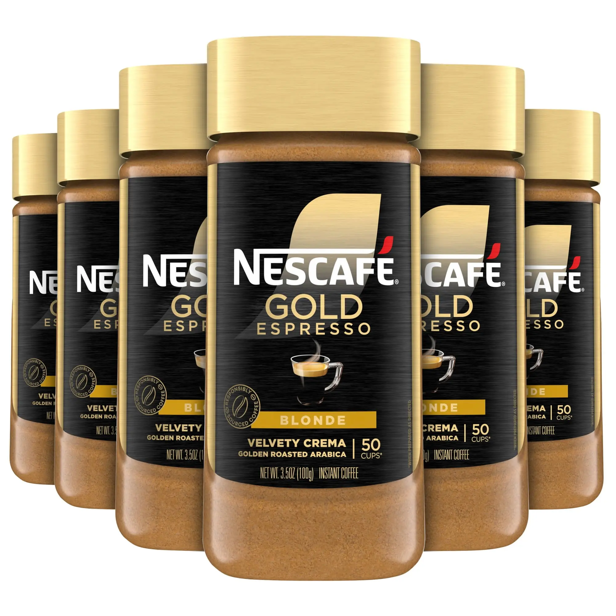 (6 pack) NESCAFÉ Gold Espresso Blonde, Instant Coffee, 3.5 oz, 6 Pack of Jars (6 pack) NESCAFÉ Gold Espresso Blonde, Instant Coffee, 3.5 oz, 6 Pack of Jars
