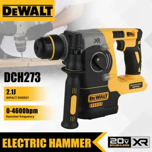 DEWALT DCH273 Brushless Rotary Hammer,20V 6.0Ah Battery2.1J Impact Energy,360°Handle–Efficient for Concrete,Brick&Stone Drilling