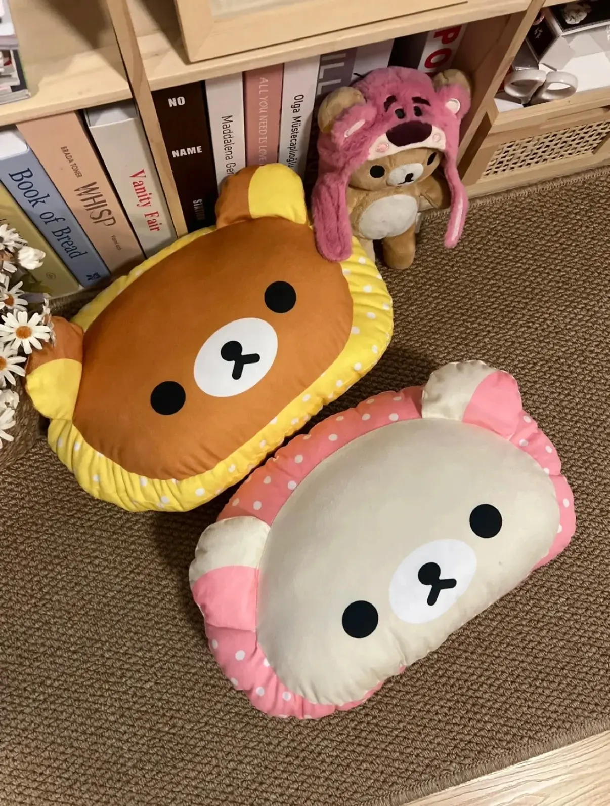 Rilakkuma Kawaii Bear Stuffed Doll Soft Sofa Pillow Anime Nap Cushion Bedroom Decor Xmas Gift for Girlfriend