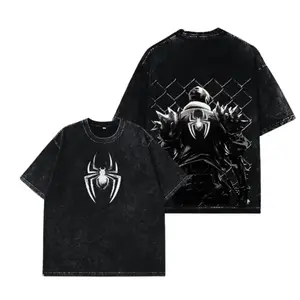 Dark Spidey Oversized Acid Washed Tee Superhero Graphic Shirt Cotton T Shirt Spidey Hero Shirt Spider Shirt Gift For Comic Lover Movie Fan Streetwear