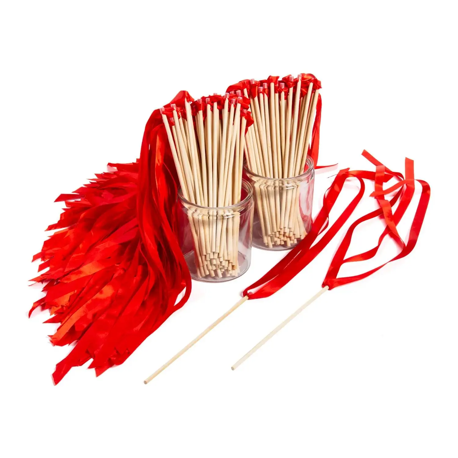 Bulk 96 Pc. Red Ribbon Wands