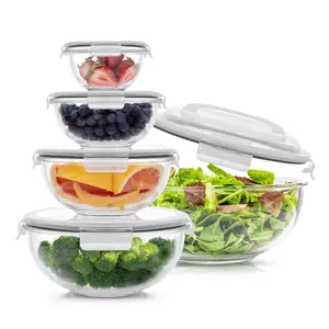 JoyFul Borosilicate Glass Mixing Bowl Set With Airtight Lids