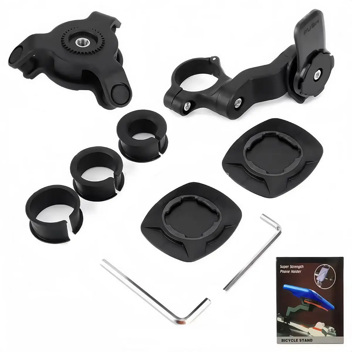 Motorcycle Bike Phone Holder, Shock Absorber Phone Bracket, Self Lock Anti-shake MTB Handlebar Holder, Portable Electric Scooter Phone Holder