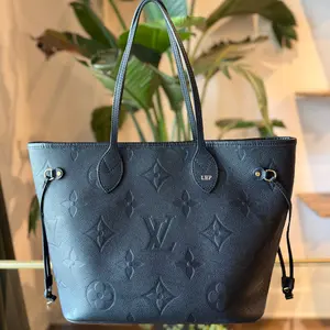 Pre-owned Louis Vuitton Leather Tote Bags Neverfull MM Black Empreinte Tote Bag