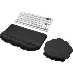 Keyboard Stand with Wrist Rest,  Tilted Keyboard Holder - Keyboard Riser with Wrist Pad - Keyboard Tray Support for Office  -Cloud Set Black