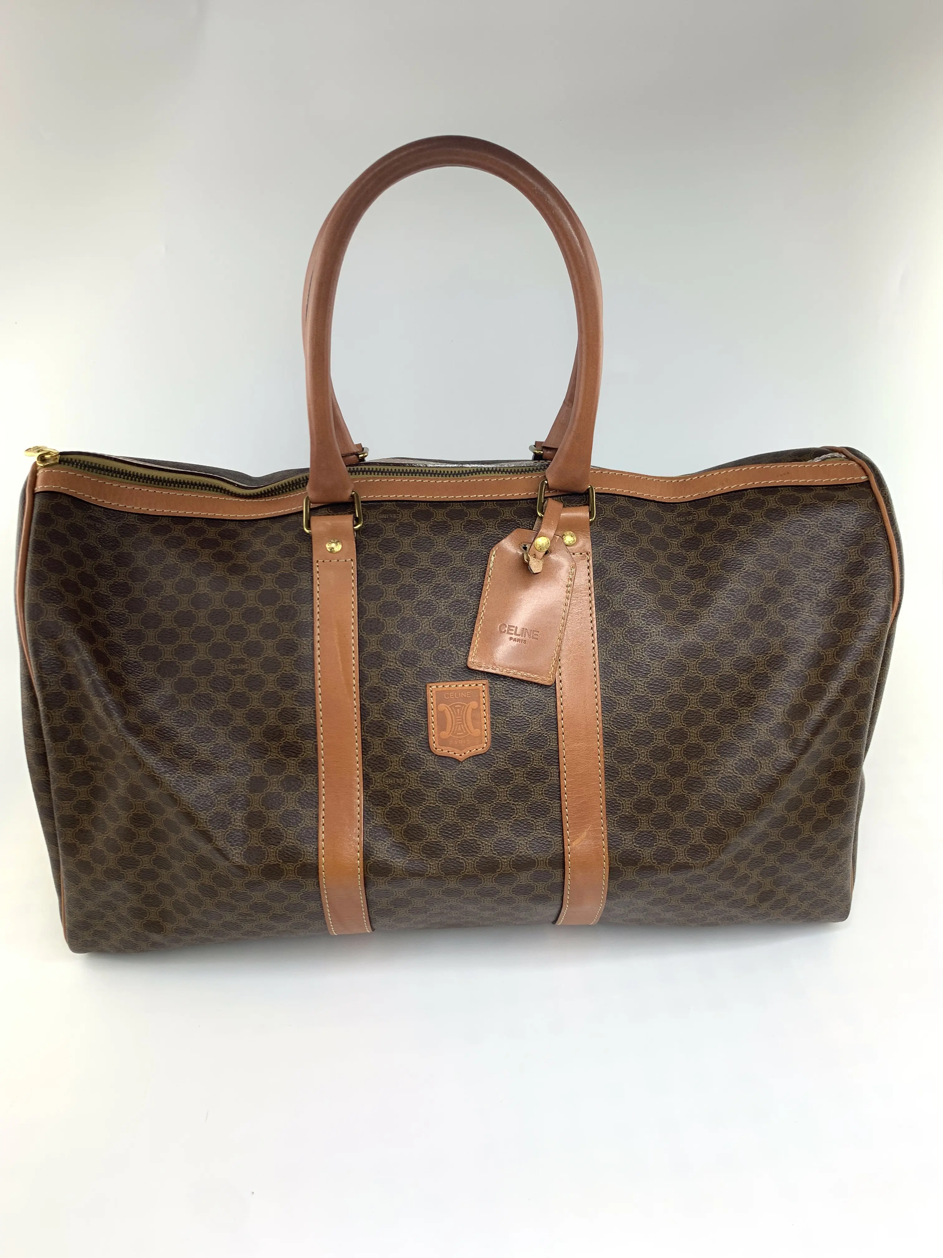 Pre-owned Celine canvas and leather Travel Bags Macadam Duffle Travel Bag