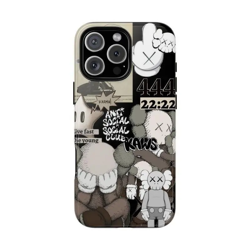 Sitting Kaws Phone Cases, Kaws Crying iPhone Case for iPhone 17,16 15, 14, 13, 12, 11 Pro Max, Plus, Pro, XS Max, X, XS Durable PC Protection