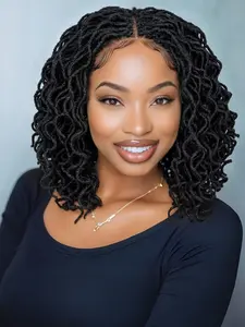 Full Lace Faux Locs Wig, Braided Wigs for Women, Soft Loc Wig, Knotless Nu Locs Braids, Lace Front Wigs, Synthetic Wig