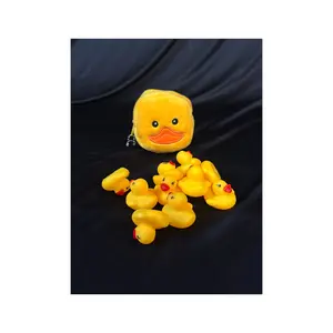 Ducky Zipper Pouch with 10 Rubber Duckies - Small Coin Purse Stash Bag Perfect for Festival Goodies & Storage
