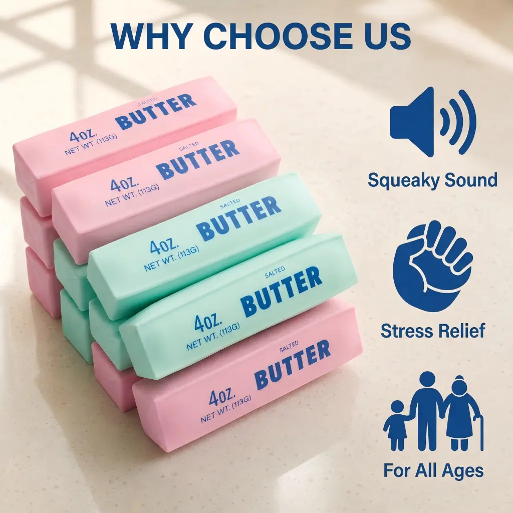 Colorful Soft Moldable Butter Squishy Fidget Toy - ASMR Crinkly Sound Sensory Toy, Stress Relief Squishies for Anxiety, Fun Gift for All Ages
