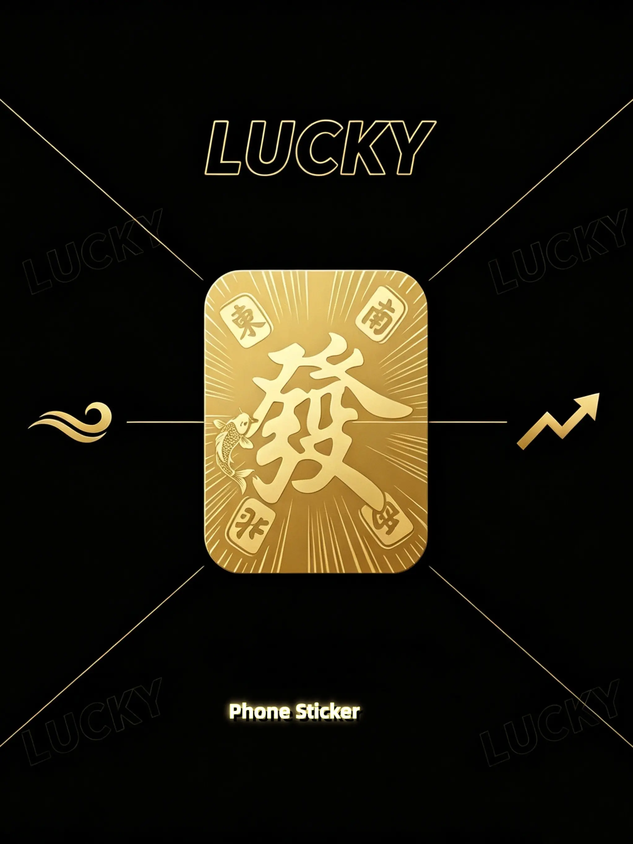 Lucky "FA" Manifestation Card, Traditional Eastern Feng Shui Amulet, Custom Holographic Card, Positive Energy, Good Atmosphere, Dollar Currency, Ornaments, Decor