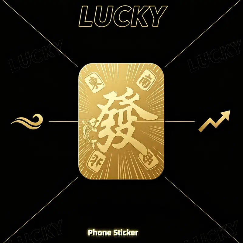 Lucky "FA" Manifestation Card, Traditional Eastern Feng Shui Amulet, Custom Holographic Card, Positive Energy, Good Atmosphere, Dollar Currency, Ornaments, Decor