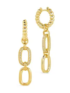 Andi Chain Link Drop Hoop Earrings