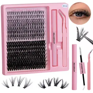 50D + 60D Lash Kit lNatural Look Long Lasting Lashes Beginner Friendhy Eyelashes with Bond&Seal Extensions at Home,8 10 12 14 16mm Lash DlY Extension Soft Comfortable Easy Apply Natural Look for Makeup Daily Life, Mixed Length