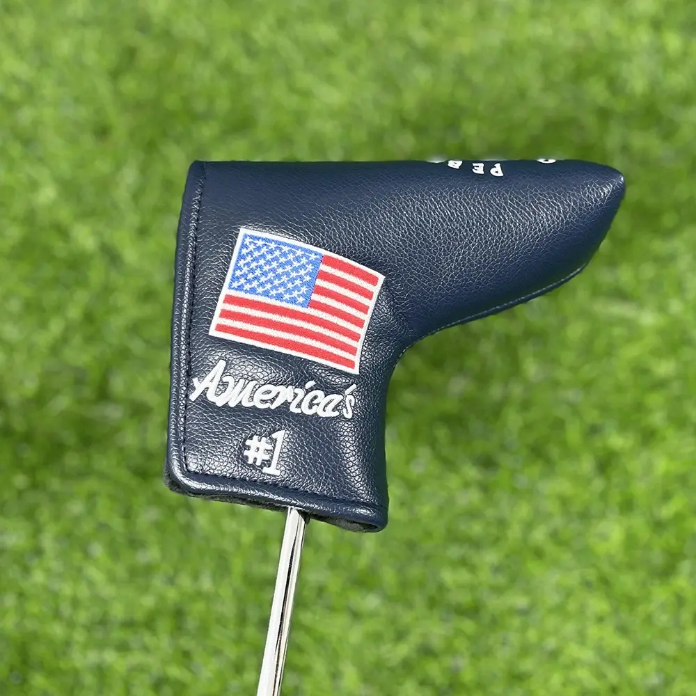 Blue straight putter cover
