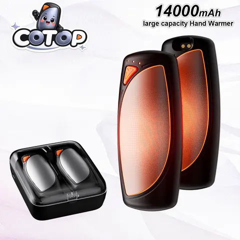 COTOP 14000mAh 2-Pack Rechargeable Hand Warmers, Ultrathin Fast Heating, AI Smart Chips, UL Certified, Pocket-Sized Power Solution, Golf/Camping Essential, Men’s Christmas Gifts, Last Minute Christmas Gifts,techvibes