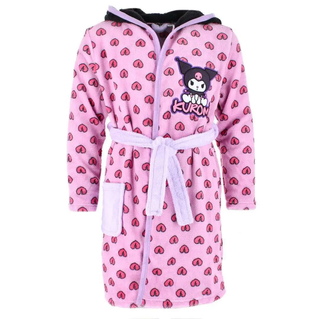 Textiel Trade Girl's Kuromi Hoodie Bath Robe, Robes