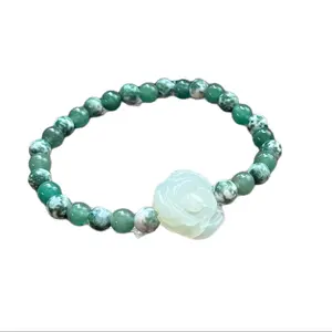 Sea Moss Agate crystal gemstone bracelet