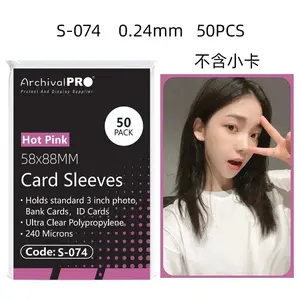 50/100pcs Korea Color Card Sleeves Trade Card Game Clear Acid free-No CPP HARD 3 Inch Photocard Holographic Protector Film Album
