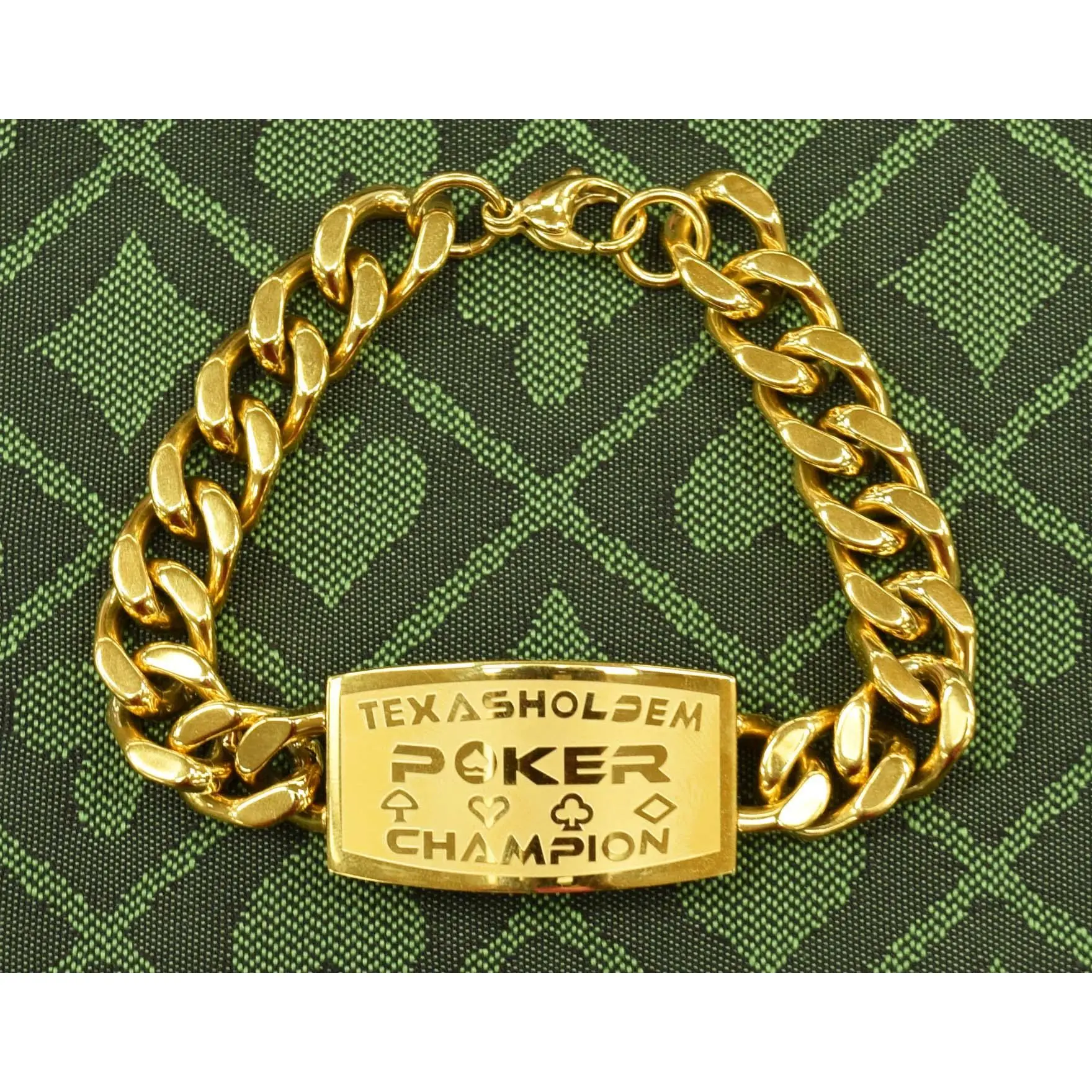 Gold Texas Hold 'em Poker Champion Bracelet Great Prize for Your Tournaments