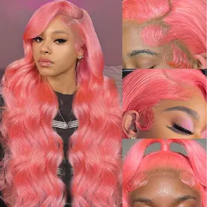 30“ Hot Pink Body Wave 13x6 HD Lace Human Hair Wig Pre Plucked With Baby Hair Colored Wig For Women Look Natural Luxurious Fullness & Movement Fit Perfectly Soft Comfortable