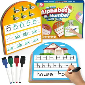 Handwriting Practice Copybook, Write and Erase Alphabet Number Learning Materials, Educational Tracing Letters for  Homeschool Student   3-6