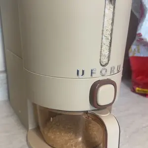 UFORU insect-proof airtight Rice Dispenser with Measuring Cups - Moisture-Resistant Plastic,Utensils Smooth,High Capacity,Grain Storage Container for Soybeans, Corn & Cereals,cat food,dog food,suitable for kitchen,dealsforyou#SummerWins