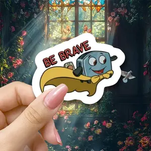 Be Brave Little Toaster Sticker for Laptops, Cars, Suitcases, Bumpers, Refrigerators, Windows, Toolboxes, Motorcycles, Durable, Easy to Apply, Weather-Resistant
