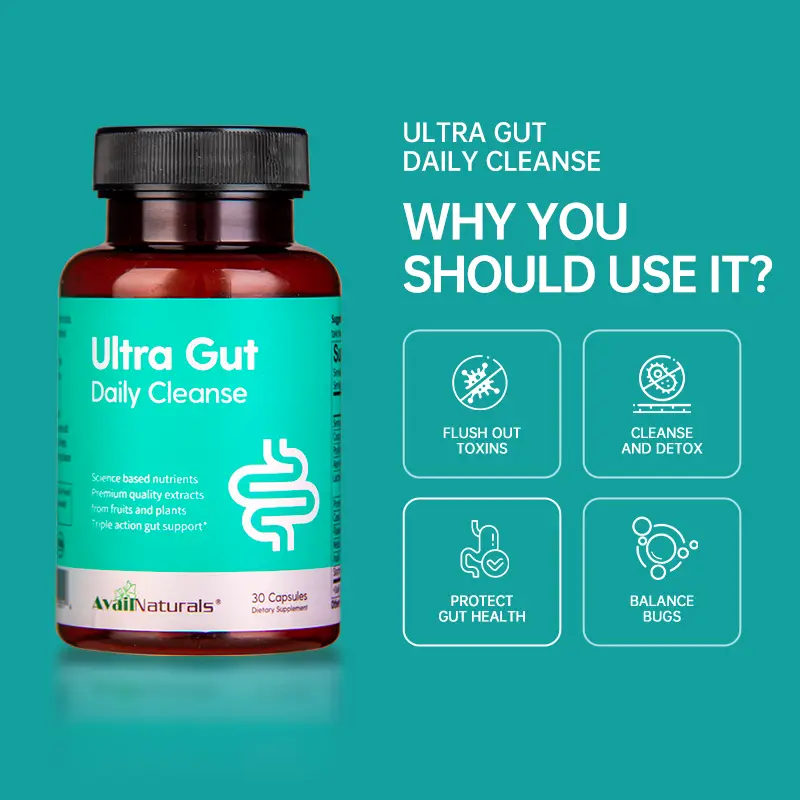 AvailNaturals Daily Cleanse - Gut & Colon Support｜Advanced Formula with Senna leaf extract & Cassia seed｜Contains 2.5 Billion Probiotics｜Dietary Fiber