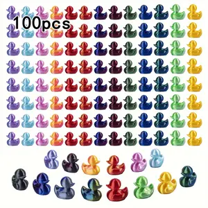 100pcs 3D Printed Colorful Ducks, Mini Cute Decorative Duckies, Ideal for Dollhouse Landscaping, Bonsai Decoration, Party Gifts