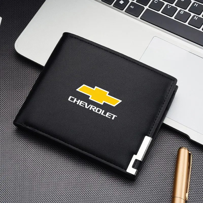 Men's Leather Car Driver License Case Card Holder, Wallet Card Slot for Chevrolet Cruze Sonic Silverado Trax Camaro Captiva Equinox Trailblazer