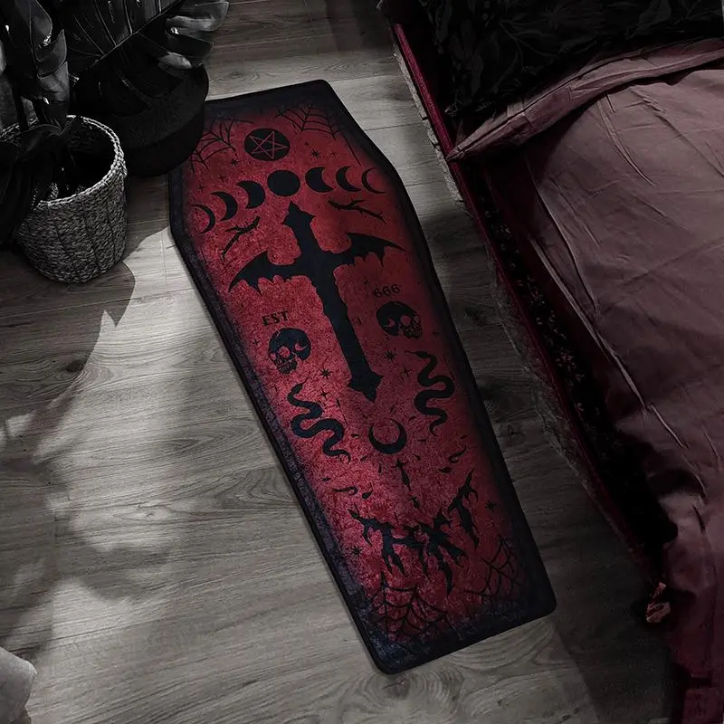 Gothic Cross Pattern Carpet, Non-slip Washable Floor Mat, Hallway Runner Rug, Entryway Rug, Decorative Rugs for Home Living Room Bedroom, Home Decor, Halloween, Machine Washable Rug