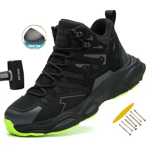 Men's Safety Shoes Anti-Impact Anti-Piercing Lightweight Work Boots Breathable Sporty Outdoor Work Shoes Indestructible Roofing Shoes advanced non-slip traction