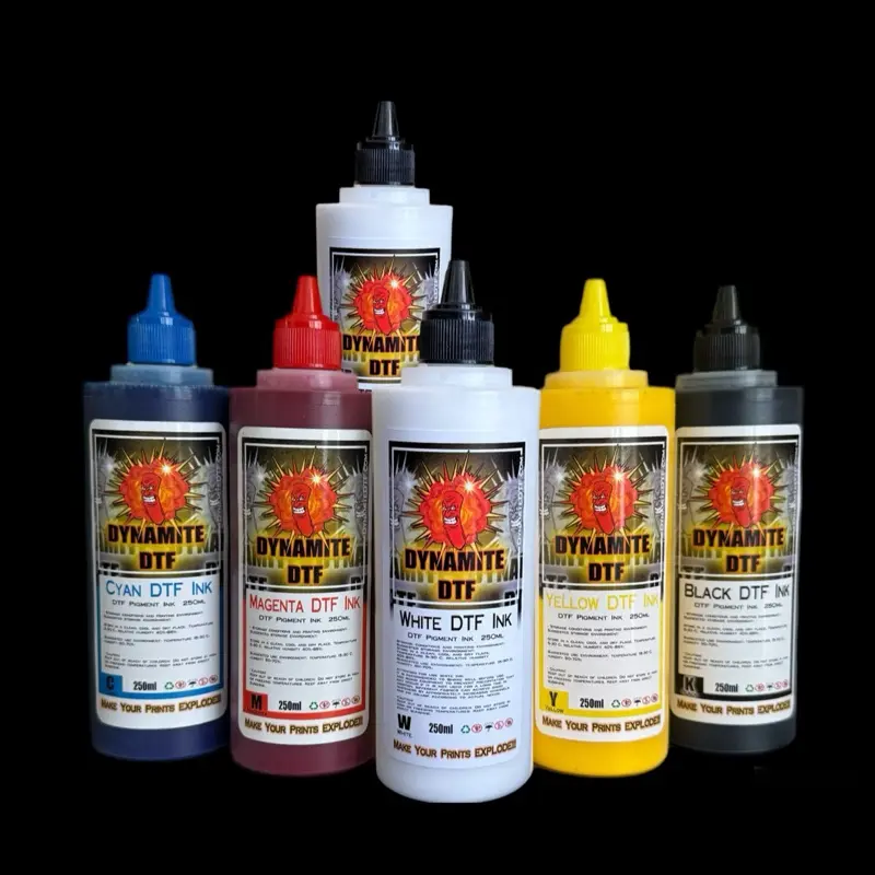 New:  500ml White Ink!!! Dynamite DTF Ink for DTF Printers,Epson Printer, (6)- 250ml bottles CMYKWW.