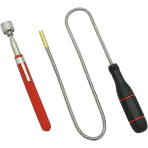 2Pack Magnetic Pickup Tool Flexible Magnetic Pickup 2LB,Telescoping Magnet Pickup 10LB,Strong Magnet for Hard to Reach Keys,Bolts,Nuts and Screws for Car and Home